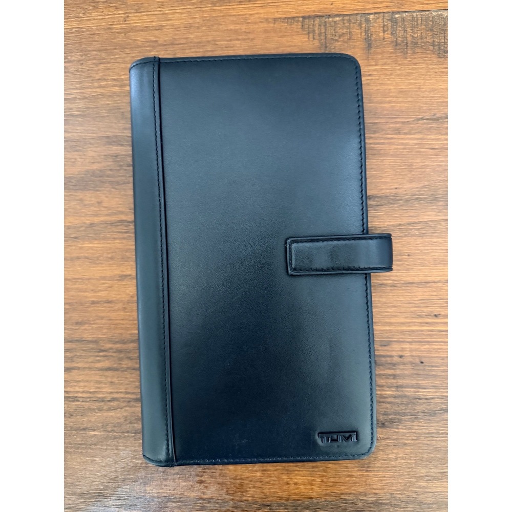 TUMI Delta SLG Mens Ultimate Travel Organizer Leather Passport Wallet Black
